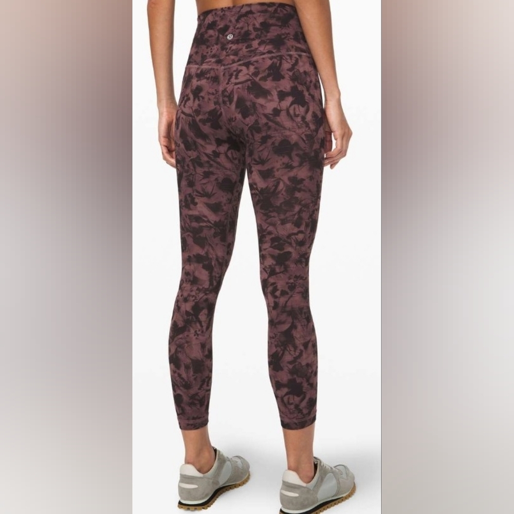 Lululemon Align Pant II 25"Mini Dusk Floral Antique Bark Black - Picture 3 of 4